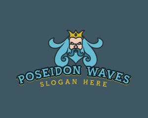 Poseidon - Greek King Mythology logo design