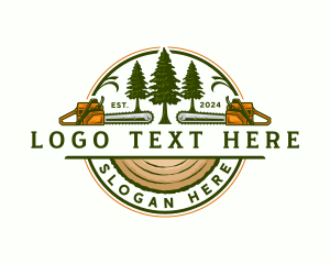 Industrial - Logging Chainsaw Woodcutter logo design