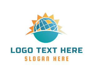 Globe - Solar Power Panel logo design
