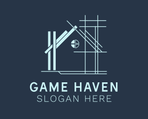 House Blueprint Construction  Logo
