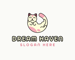 Sleeping - Sleeping Cat Veterinary logo design