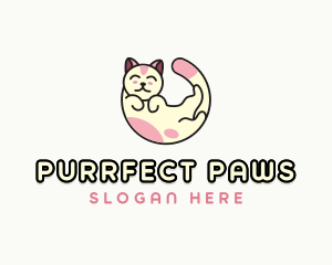 Sleeping Cat Veterinary logo design