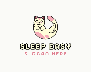 Sleeping Cat Veterinary logo design