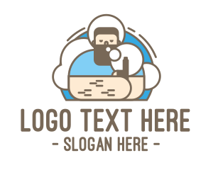 Cigar - Hipster Vape Man logo design