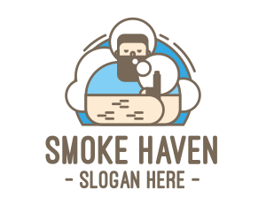 Hipster Vape Man logo design