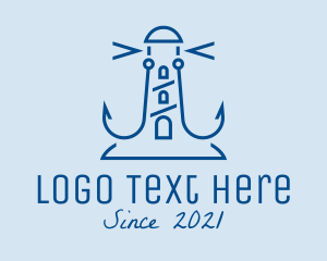 Maritime - Minimalist Anchor Lighthouse logo design