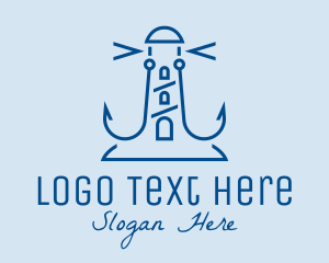 Minimalist Anchor Lighthouse Logo