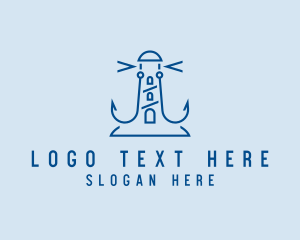 Minimalist Anchor Lighthouse logo design