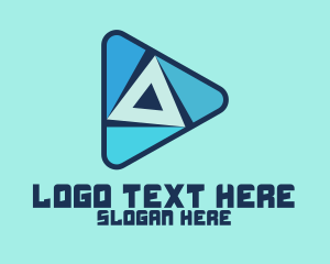 Pink Triangle - Digital Play Button logo design