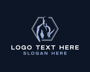 Hexagon - Bodybuilding Muscle Fitness logo design