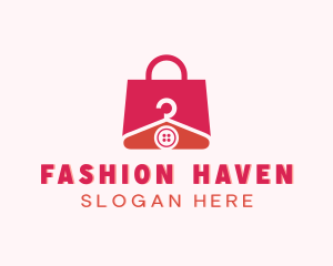 Mall - Shopping Bag Hanger Button logo design