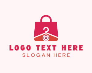 Mall - Shopping Bag Hanger Button logo design