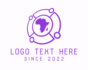 Tech Company - Globe Satellite Network Map logo design