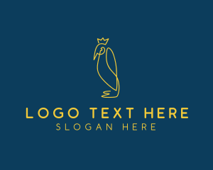 Animal - Crown Emperor Penguin logo design