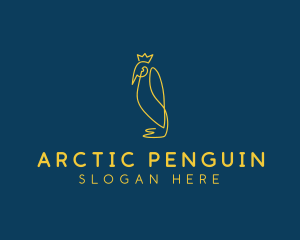 Crown Emperor Penguin  logo design