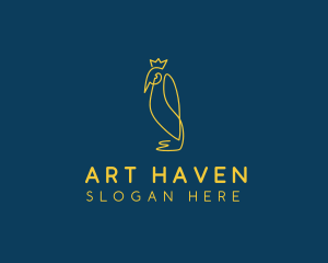 Crown Emperor Penguin  logo design