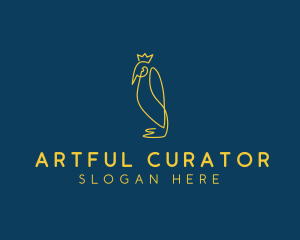 Crown Emperor Penguin  logo design