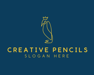 Crown Emperor Penguin  logo design