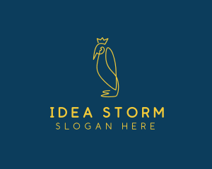 Crown Emperor Penguin  logo design