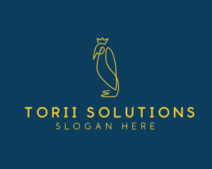 Crown Emperor Penguin  logo design