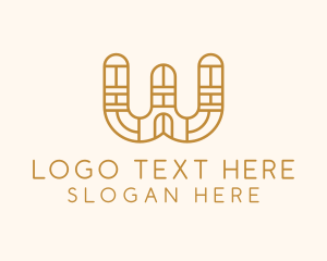 Gold - Native Letter W logo design