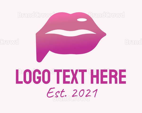 Lipstick Chat Bubble Logo