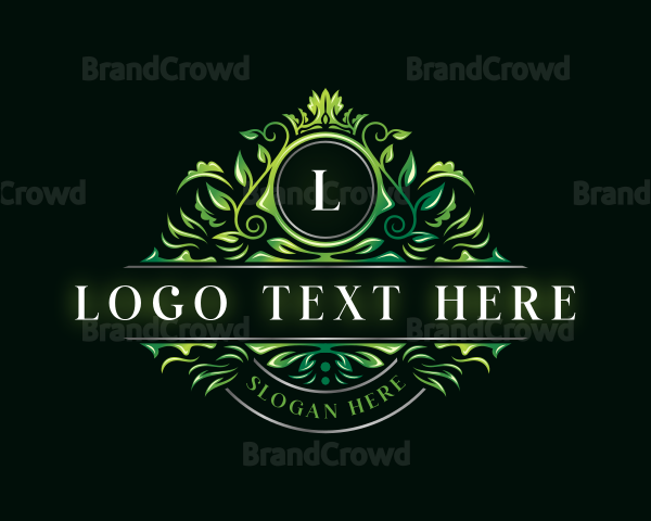 Floral Crown Leaf Logo