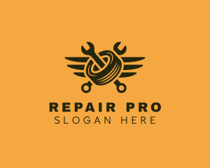 Wrench Tire Wing Repair logo design