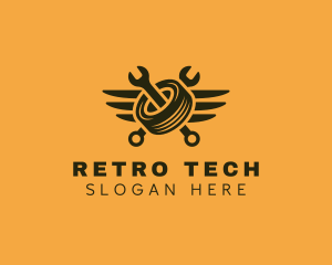 Wrench Tire Wing Repair logo design