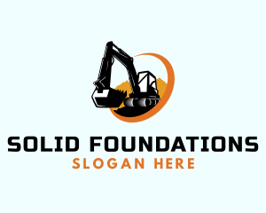 Worker - Excavator Construction Backhoe logo design