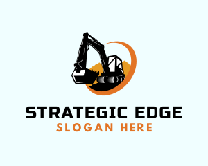 Digger - Excavator Construction Backhoe logo design