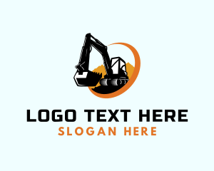 Equipment - Excavator Construction Backhoe logo design