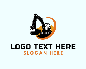 Excavator Construction Backhoe Logo