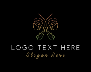 Cosmetic - Butterfly African Woman logo design