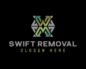 Removal - Green Grey Letter X logo design