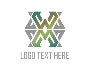 Needlework - Green Grey Letter X logo design