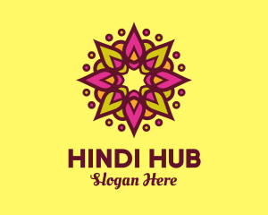 Hindi - Beauty Hindi Spa Flower logo design