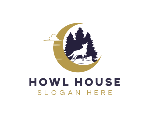 Howl - Moon Howling Wolf logo design