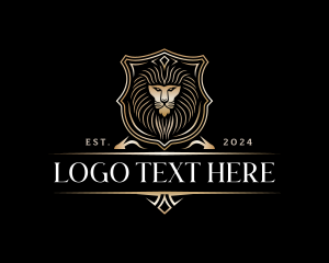 High End - Lion Crest Shield logo design