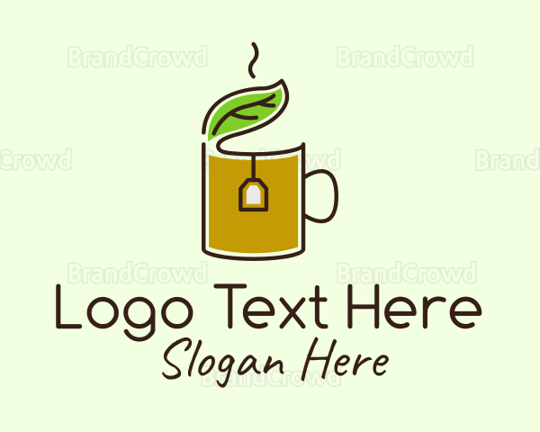 Green Tea Herbal Leaf Logo