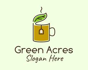 Green Tea Herbal Leaf logo design