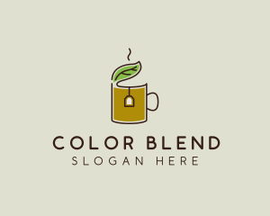 Green Tea Herbal Leaf logo design