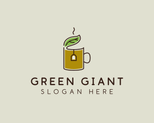 Green Tea Herbal Leaf logo design