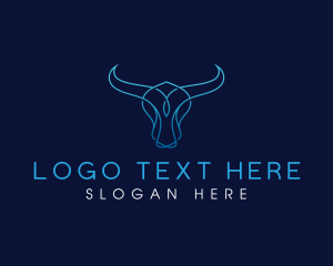 Monoline - Animal Horn Bull logo design
