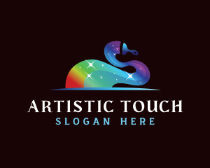 Paint Brush Rainbow logo design