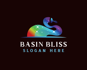 Paint Brush Rainbow logo design