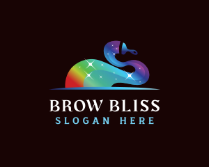 Paint Brush Rainbow logo design