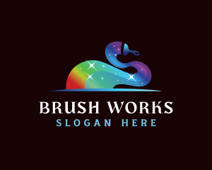 Brush - Paint Brush Rainbow logo design