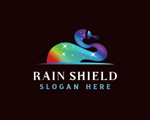 Paint Brush Rainbow logo design