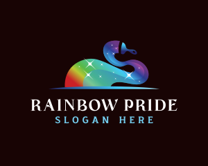 Gay - Paint Brush Rainbow logo design